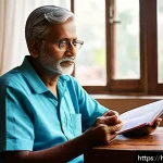 Home 23 파킨슨병 약물 부작용 관리 - A compassionate middle-aged Indian man with Parkinson’s disease sitting in a bright, cozy living roo...