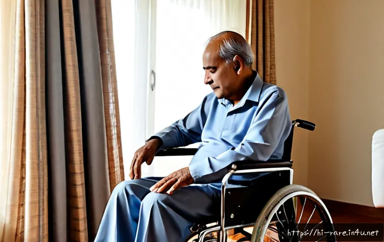 Home 17 루게릭병 환자 케어 방법 - Photorealistic Indian home caregiving scene for an ALS patient, a compassionate adult daughter gentl...